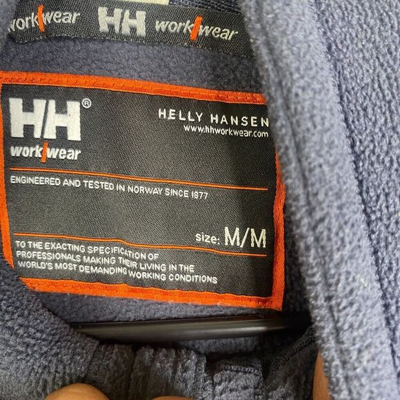 Helly Hansen Jacket Full-Zip Polartec Fleece Workwear Coat Medium Blue - Picture 8 of 11